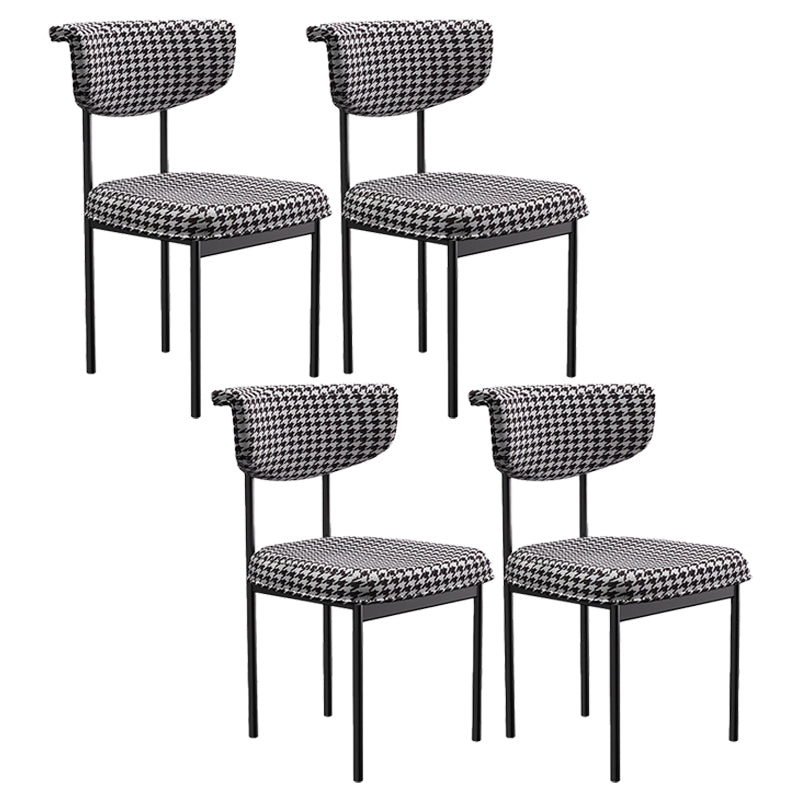 Glam Style Upholstered Side Chair Matte Finish Open Back Dining Chair for Home Use Black-White 4 Piece Set Clearhalo ' kitchen&dining_furn' 'Dining Chairs' 'Dining Tables & Seating' 'dining_chair' 'furn' 'furn_dining_chair' 'Furniture' 'furniture_dining_chair' 'Kitchen & Dining Furniture' 'kitchen' 3575575