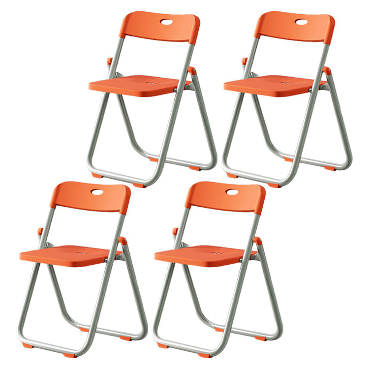 Contemporary Plastic Dining Chair Open Back Chair with 4 Legs for Home Use Orange 4 Piece Set Clearhalo ' kitchen&dining_furn' 'Dining Chairs' 'Dining Tables & Seating' 'dining_chair' 'furn' 'furn_dining_chair' 'Furniture' 'furniture_dining_chair' 'Kitchen & Dining Furniture' 'kitchen' 3575597
