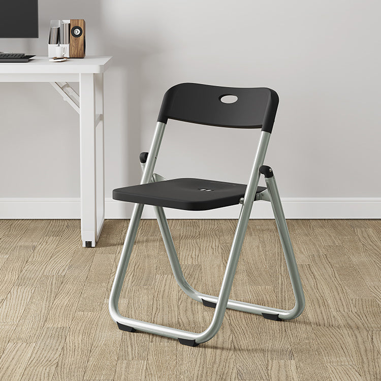 Contemporary Plastic Dining Chair Open Back Chair with 4 Legs for Home Use Black-Silver 1 Piece Clearhalo ' kitchen&dining_furn' 'Dining Chairs' 'Dining Tables & Seating' 'dining_chair' 'furn' 'furn_dining_chair' 'Furniture' 'furniture_dining_chair' 'Kitchen & Dining Furniture' 'kitchen' 3575603