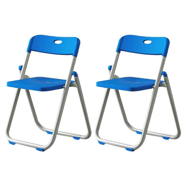 Contemporary Plastic Dining Chair Open Back Chair with 4 Legs for Home Use Blue-Silver 2 Piece Set Clearhalo ' kitchen&dining_furn' 'Dining Chairs' 'Dining Tables & Seating' 'dining_chair' 'furn' 'furn_dining_chair' 'Furniture' 'furniture_dining_chair' 'Kitchen & Dining Furniture' 'kitchen' 3575607