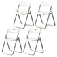 Contemporary Plastic Dining Chair Open Back Chair with 4 Legs for Home Use White-Silver 4 Piece Set Clearhalo ' kitchen&dining_furn' 'Dining Chairs' 'Dining Tables & Seating' 'dining_chair' 'furn' 'furn_dining_chair' 'Furniture' 'furniture_dining_chair' 'Kitchen & Dining Furniture' 'kitchen' 3575611