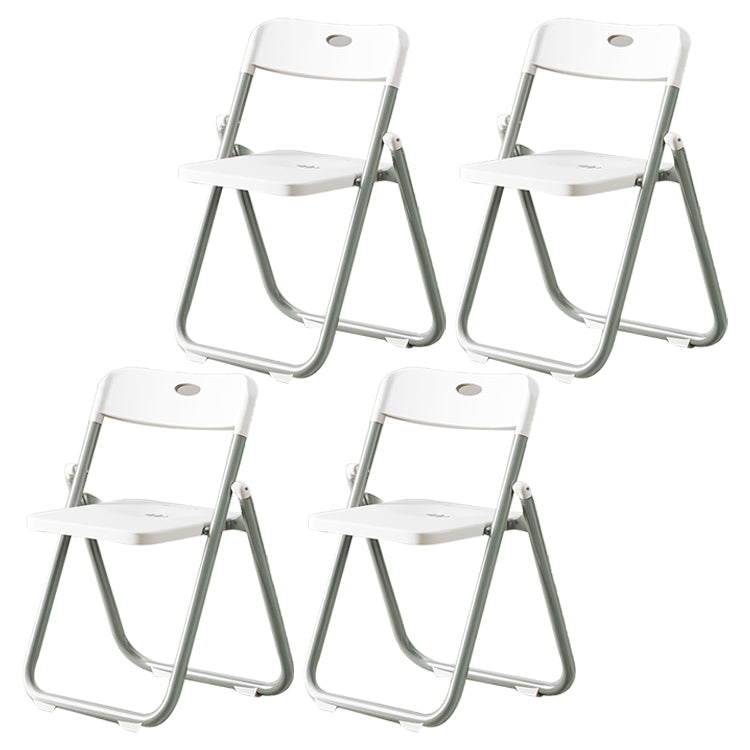 Contemporary Plastic Dining Chair Open Back Chair with 4 Legs for Home Use White-Silver 4 Piece Set Clearhalo ' kitchen&dining_furn' 'Dining Chairs' 'Dining Tables & Seating' 'dining_chair' 'furn' 'furn_dining_chair' 'Furniture' 'furniture_dining_chair' 'Kitchen & Dining Furniture' 'kitchen' 3575611