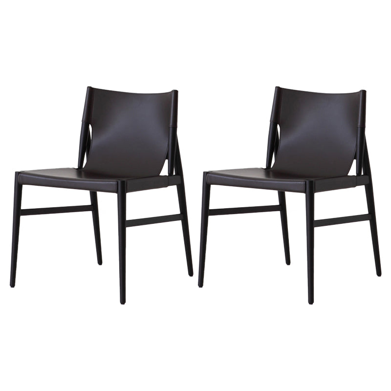 Modern Style Solid Wood Side Chair Solid Back Dining Chair for Dinning Room Black 2 Piece Set Clearhalo ' kitchen&dining_furn' 'Dining Chairs' 'Dining Tables & Seating' 'dining_chair' 'furn' 'furn_dining_chair' 'Furniture' 'furniture_dining_chair' 'Kitchen & Dining Furniture' 'kitchen' 3575616