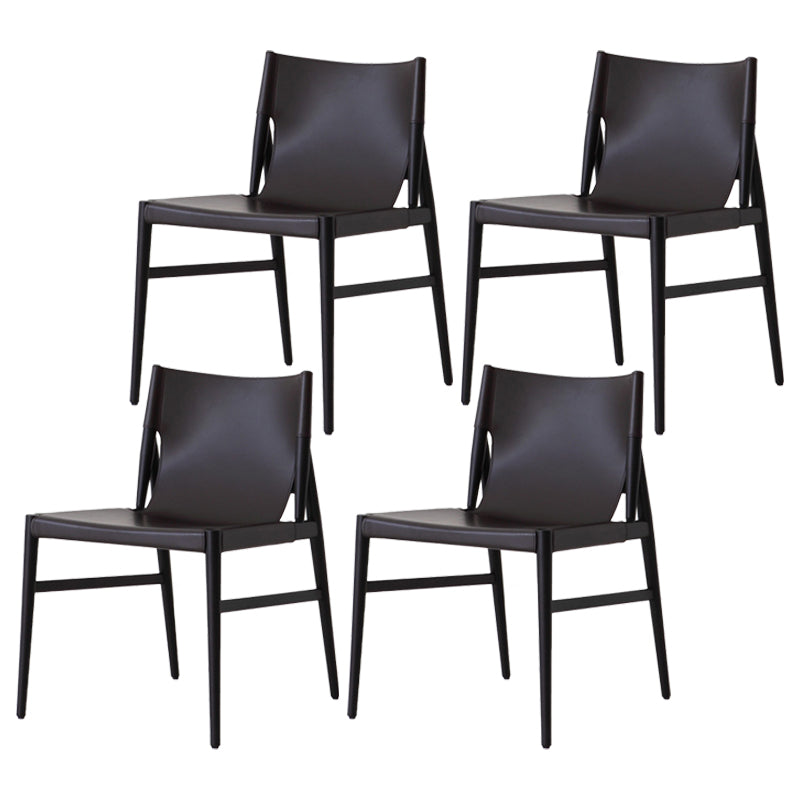 Modern Style Solid Wood Side Chair Solid Back Dining Chair for Dinning Room Black 4 Piece Set Clearhalo ' kitchen&dining_furn' 'Dining Chairs' 'Dining Tables & Seating' 'dining_chair' 'furn' 'furn_dining_chair' 'Furniture' 'furniture_dining_chair' 'Kitchen & Dining Furniture' 'kitchen' 3575617