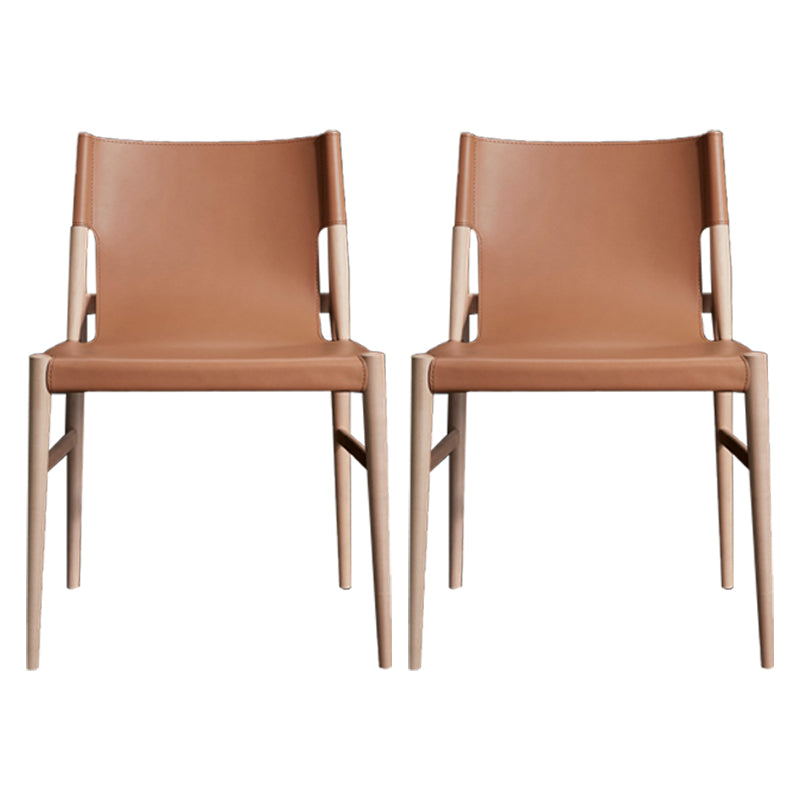Modern Style Solid Wood Side Chair Solid Back Dining Chair for Dinning Room Brown 2 Piece Set Clearhalo ' kitchen&dining_furn' 'Dining Chairs' 'Dining Tables & Seating' 'dining_chair' 'furn' 'furn_dining_chair' 'Furniture' 'furniture_dining_chair' 'Kitchen & Dining Furniture' 'kitchen' 3575627