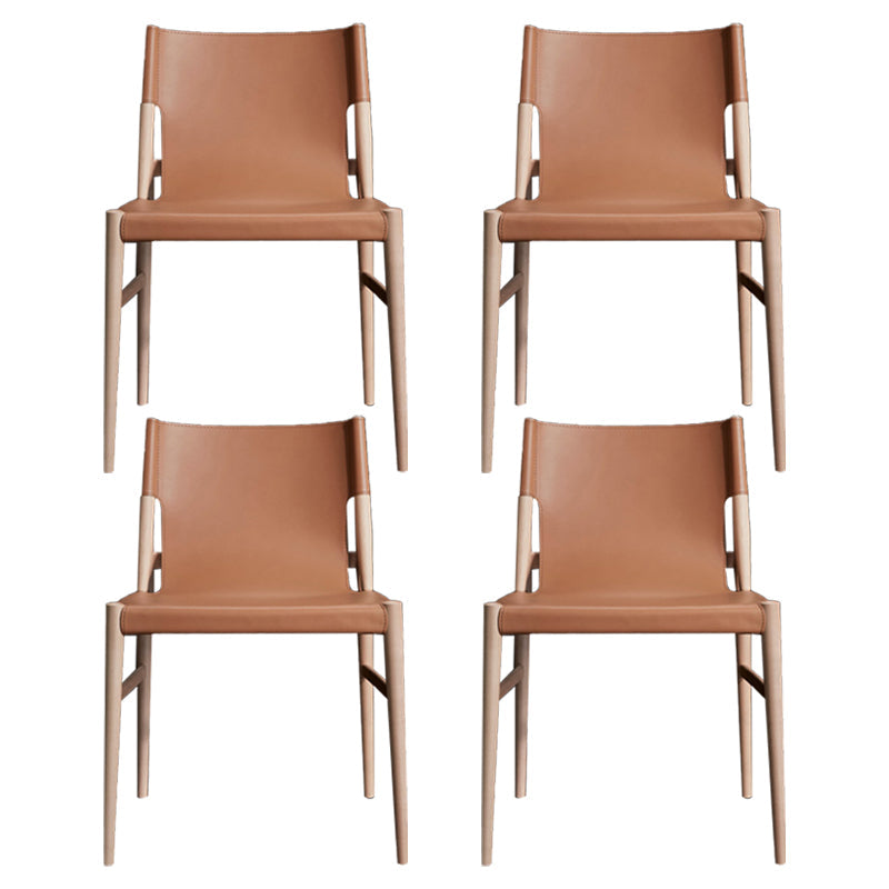 Modern Style Solid Wood Side Chair Solid Back Dining Chair for Dinning Room Brown 4 Piece Set Clearhalo ' kitchen&dining_furn' 'Dining Chairs' 'Dining Tables & Seating' 'dining_chair' 'furn' 'furn_dining_chair' 'Furniture' 'furniture_dining_chair' 'Kitchen & Dining Furniture' 'kitchen' 3575630