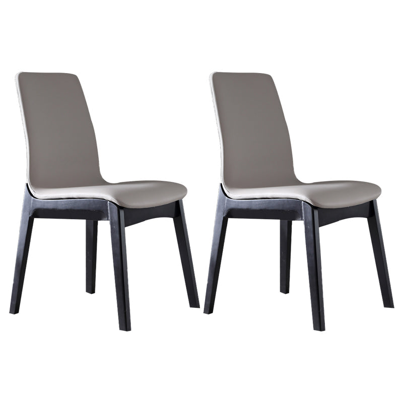 Contemporary Home Side Chair Solid Back Upholstered Wood Dining Room Chair Grey 2 Piece Set Clearhalo ' kitchen&dining_furn' 'Dining Chairs' 'Dining Tables & Seating' 'dining_chair' 'furn' 'furn_dining_chair' 'Furniture' 'furniture_dining_chair' 'Kitchen & Dining Furniture' 'kitchen' 3575635