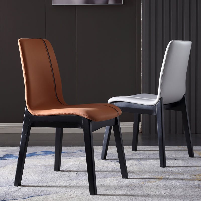 Contemporary Home Side Chair Solid Back Upholstered Wood Dining Room Chair Clearhalo ' kitchen&dining_furn' 'Dining Chairs' 'Dining Tables & Seating' 'dining_chair' 'furn' 'furn_dining_chair' 'Furniture' 'furniture_dining_chair' 'Kitchen & Dining Furniture' 'kitchen' 3575636