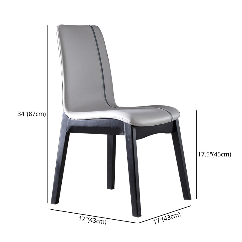 Contemporary Home Side Chair Solid Back Upholstered Wood Dining Room Chair Clearhalo ' kitchen&dining_furn' 'Dining Chairs' 'Dining Tables & Seating' 'dining_chair' 'furn' 'furn_dining_chair' 'Furniture' 'furniture_dining_chair' 'Kitchen & Dining Furniture' 'kitchen' 3575652