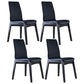 Contemporary Home Side Chair Solid Back Upholstered Wood Dining Room Chair Dark Blue 4 Piece Set Clearhalo ' kitchen&dining_furn' 'Dining Chairs' 'Dining Tables & Seating' 'dining_chair' 'furn' 'furn_dining_chair' 'Furniture' 'furniture_dining_chair' 'Kitchen & Dining Furniture' 'kitchen' 3575664