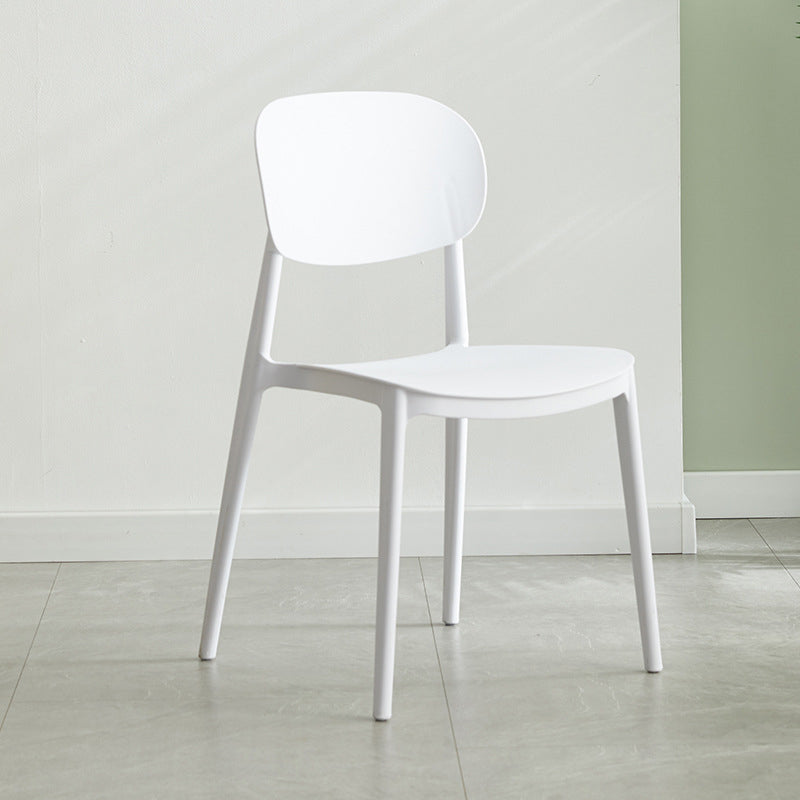 Glam Style Plastic Side Chair Matte Finish Open Back Dining Chair for Home White 1 Piece Clearhalo ' kitchen&dining_furn' 'Dining Chairs' 'Dining Tables & Seating' 'dining_chair' 'furn' 'furn_dining_chair' 'Furniture' 'furniture_dining_chair' 'Kitchen & Dining Furniture' 'kitchen' 3575670
