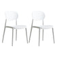 Glam Style Plastic Side Chair Matte Finish Open Back Dining Chair for Home White 2 Piece Set Clearhalo ' kitchen&dining_furn' 'Dining Chairs' 'Dining Tables & Seating' 'dining_chair' 'furn' 'furn_dining_chair' 'Furniture' 'furniture_dining_chair' 'Kitchen & Dining Furniture' 'kitchen' 3575671