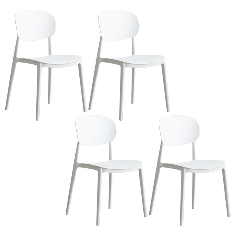 Glam Style Plastic Side Chair Matte Finish Open Back Dining Chair for Home White 4 Piece Set Clearhalo ' kitchen&dining_furn' 'Dining Chairs' 'Dining Tables & Seating' 'dining_chair' 'furn' 'furn_dining_chair' 'Furniture' 'furniture_dining_chair' 'Kitchen & Dining Furniture' 'kitchen' 3575673
