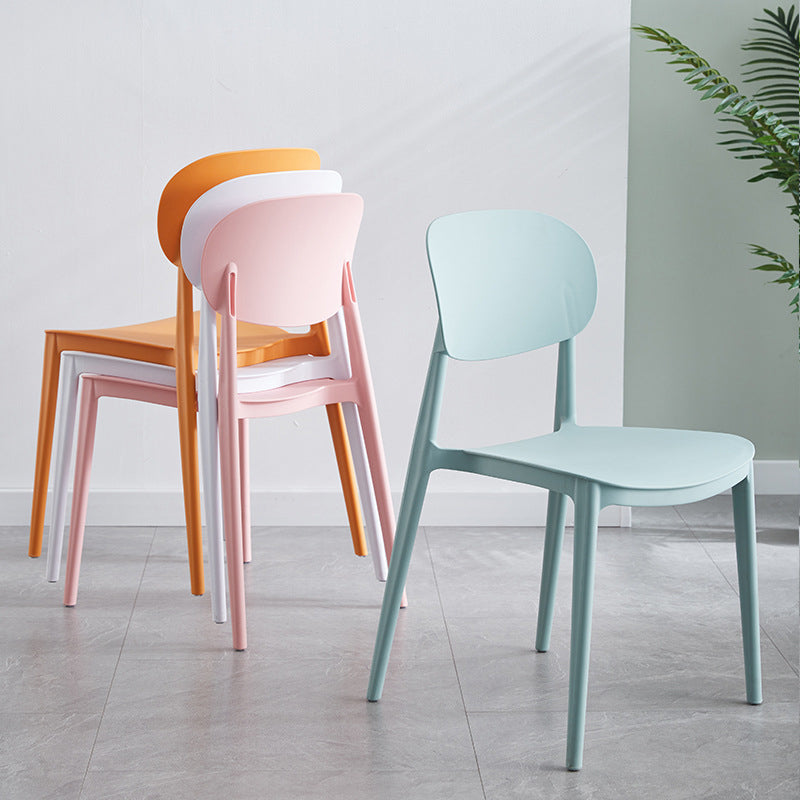 Glam Style Plastic Side Chair Matte Finish Open Back Dining Chair for Home Clearhalo ' kitchen&dining_furn' 'Dining Chairs' 'Dining Tables & Seating' 'dining_chair' 'furn' 'furn_dining_chair' 'Furniture' 'furniture_dining_chair' 'Kitchen & Dining Furniture' 'kitchen' 3575674