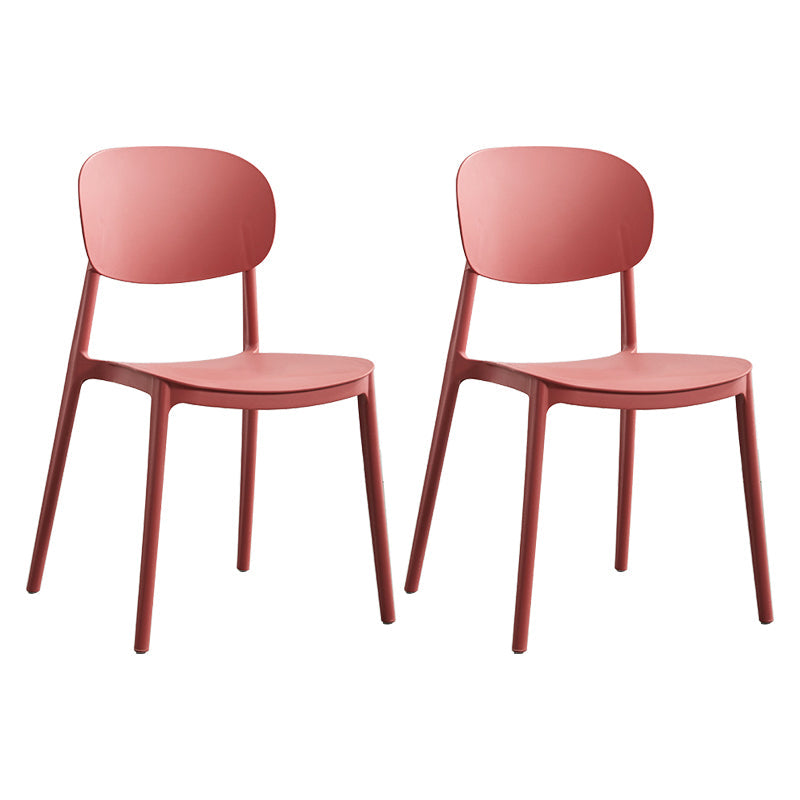 Glam Style Plastic Side Chair Matte Finish Open Back Dining Chair for Home Red 2 Piece Set Clearhalo ' kitchen&dining_furn' 'Dining Chairs' 'Dining Tables & Seating' 'dining_chair' 'furn' 'furn_dining_chair' 'Furniture' 'furniture_dining_chair' 'Kitchen & Dining Furniture' 'kitchen' 3575684