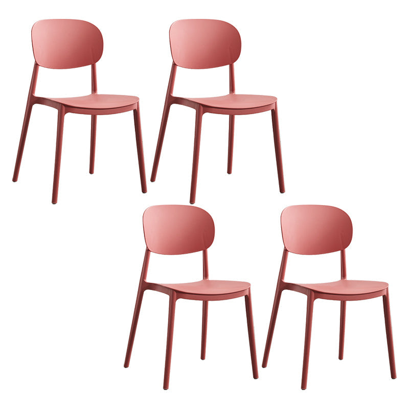 Glam Style Plastic Side Chair Matte Finish Open Back Dining Chair for Home Red 4 Piece Set Clearhalo ' kitchen&dining_furn' 'Dining Chairs' 'Dining Tables & Seating' 'dining_chair' 'furn' 'furn_dining_chair' 'Furniture' 'furniture_dining_chair' 'Kitchen & Dining Furniture' 'kitchen' 3575685
