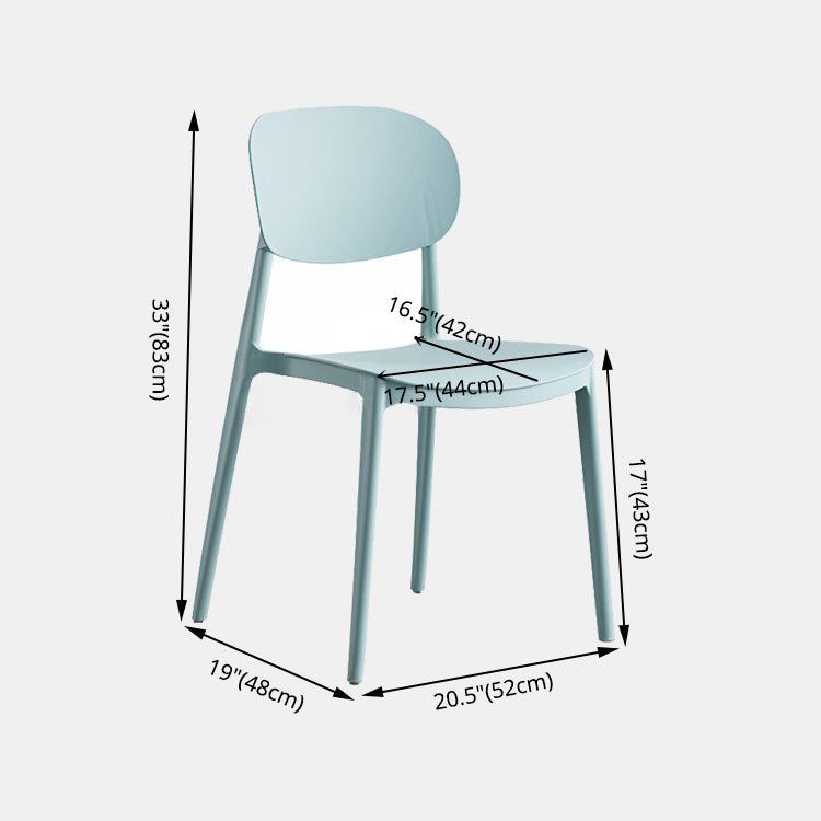 Glam Style Plastic Side Chair Matte Finish Open Back Dining Chair for Home Clearhalo ' kitchen&dining_furn' 'Dining Chairs' 'Dining Tables & Seating' 'dining_chair' 'furn' 'furn_dining_chair' 'Furniture' 'furniture_dining_chair' 'Kitchen & Dining Furniture' 'kitchen' 3575686