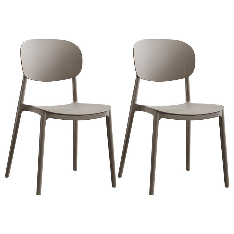 Glam Style Plastic Side Chair Matte Finish Open Back Dining Chair for Home Grey 2 Piece Set Clearhalo ' kitchen&dining_furn' 'Dining Chairs' 'Dining Tables & Seating' 'dining_chair' 'furn' 'furn_dining_chair' 'Furniture' 'furniture_dining_chair' 'Kitchen & Dining Furniture' 'kitchen' 3575689