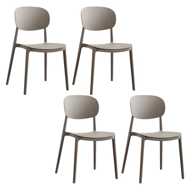 Glam Style Plastic Side Chair Matte Finish Open Back Dining Chair for Home Grey 4 Piece Set Clearhalo ' kitchen&dining_furn' 'Dining Chairs' 'Dining Tables & Seating' 'dining_chair' 'furn' 'furn_dining_chair' 'Furniture' 'furniture_dining_chair' 'Kitchen & Dining Furniture' 'kitchen' 3575691
