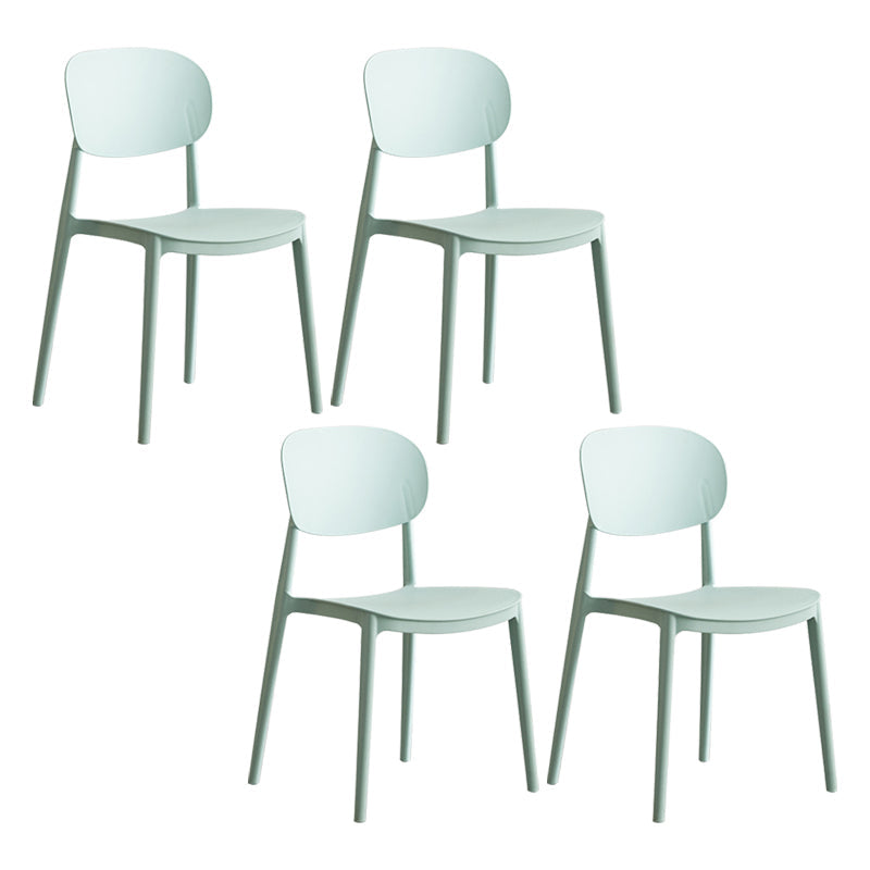 Glam Style Plastic Side Chair Matte Finish Open Back Dining Chair for Home Turquoise 4 Piece Set Clearhalo ' kitchen&dining_furn' 'Dining Chairs' 'Dining Tables & Seating' 'dining_chair' 'furn' 'furn_dining_chair' 'Furniture' 'furniture_dining_chair' 'Kitchen & Dining Furniture' 'kitchen' 3575694