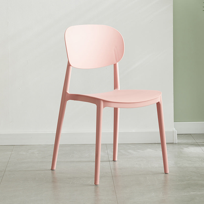Glam Style Plastic Side Chair Matte Finish Open Back Dining Chair for Home Pink 1 Piece Clearhalo ' kitchen&dining_furn' 'Dining Chairs' 'Dining Tables & Seating' 'dining_chair' 'furn' 'furn_dining_chair' 'Furniture' 'furniture_dining_chair' 'Kitchen & Dining Furniture' 'kitchen' 3575695