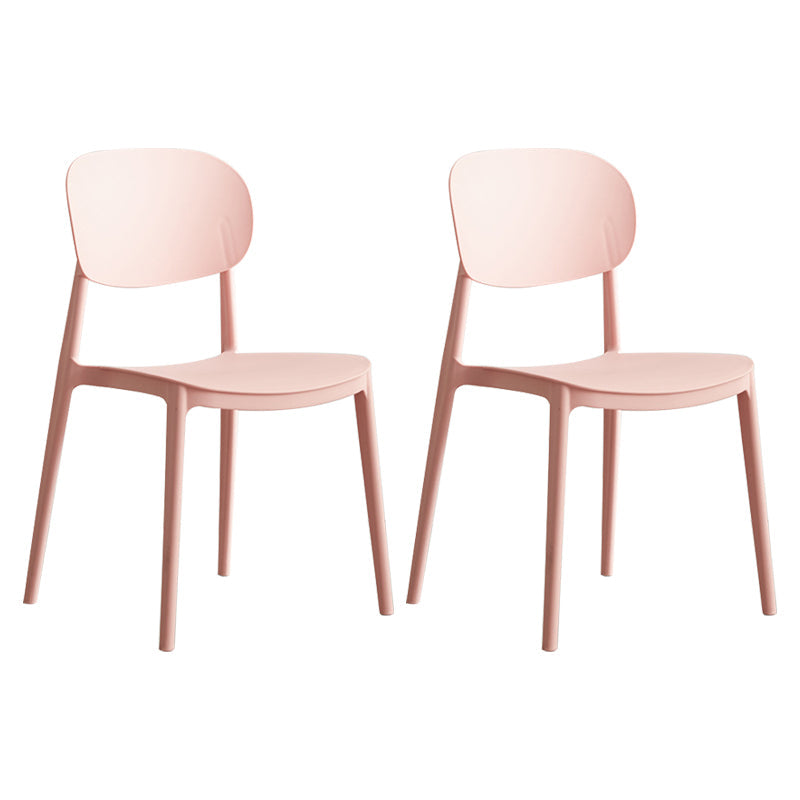 Glam Style Plastic Side Chair Matte Finish Open Back Dining Chair for Home Pink 2 Piece Set Clearhalo ' kitchen&dining_furn' 'Dining Chairs' 'Dining Tables & Seating' 'dining_chair' 'furn' 'furn_dining_chair' 'Furniture' 'furniture_dining_chair' 'Kitchen & Dining Furniture' 'kitchen' 3575696