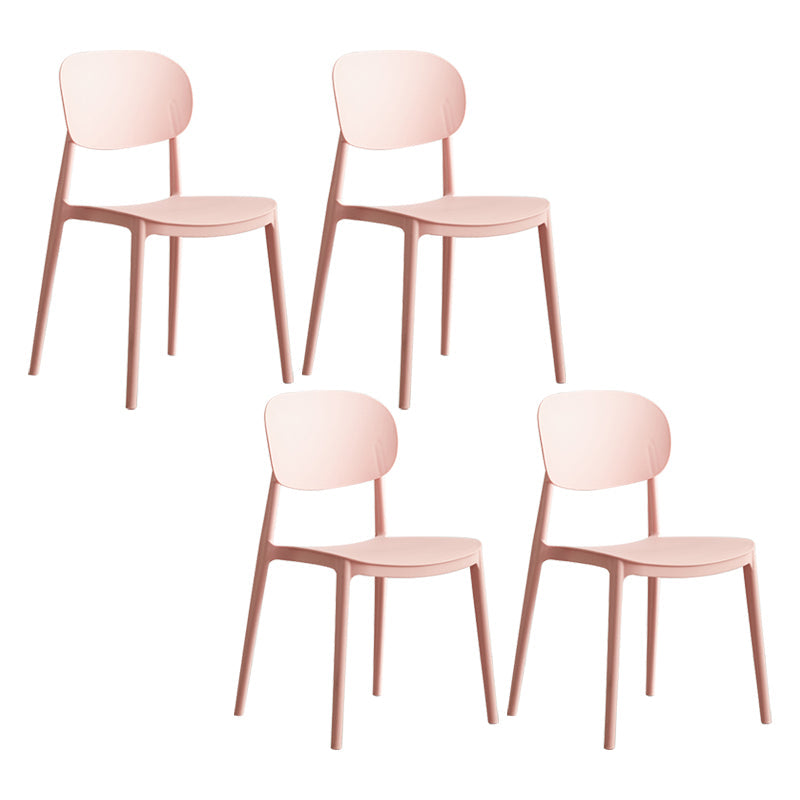 Glam Style Plastic Side Chair Matte Finish Open Back Dining Chair for Home Pink 4 Piece Set Clearhalo ' kitchen&dining_furn' 'Dining Chairs' 'Dining Tables & Seating' 'dining_chair' 'furn' 'furn_dining_chair' 'Furniture' 'furniture_dining_chair' 'Kitchen & Dining Furniture' 'kitchen' 3575697