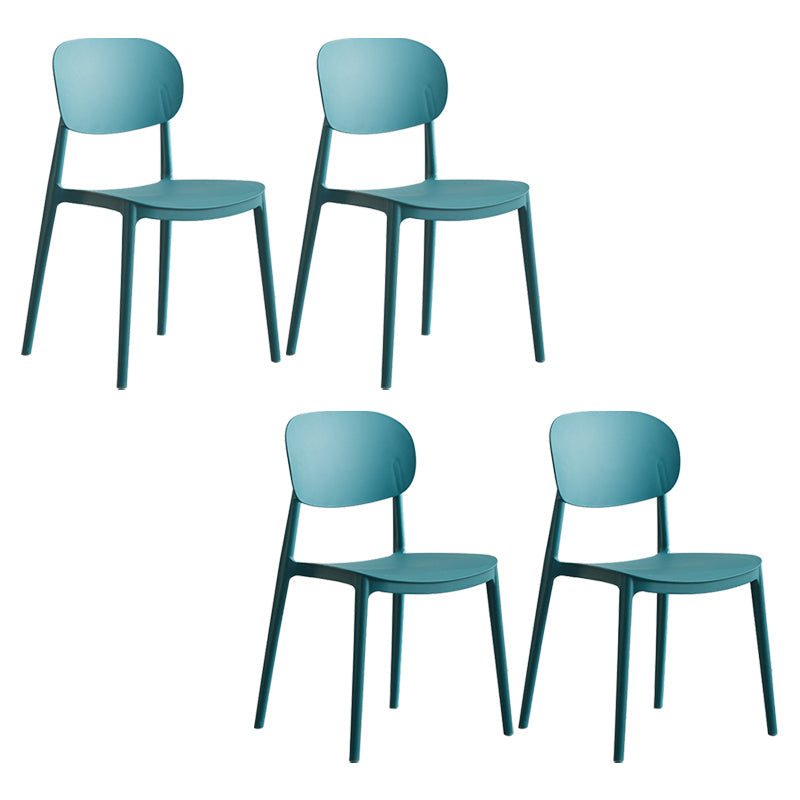 Glam Style Plastic Side Chair Matte Finish Open Back Dining Chair for Home Blue 4 Piece Set Clearhalo ' kitchen&dining_furn' 'Dining Chairs' 'Dining Tables & Seating' 'dining_chair' 'furn' 'furn_dining_chair' 'Furniture' 'furniture_dining_chair' 'Kitchen & Dining Furniture' 'kitchen' 3575700