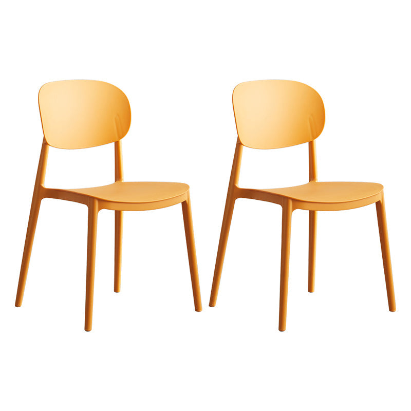 Glam Style Plastic Side Chair Matte Finish Open Back Dining Chair for Home Orange 2 Piece Set Clearhalo ' kitchen&dining_furn' 'Dining Chairs' 'Dining Tables & Seating' 'dining_chair' 'furn' 'furn_dining_chair' 'Furniture' 'furniture_dining_chair' 'Kitchen & Dining Furniture' 'kitchen' 3575702