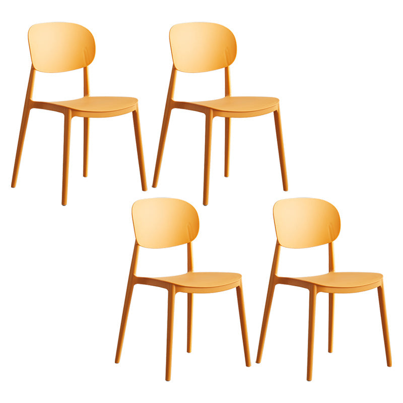 Glam Style Plastic Side Chair Matte Finish Open Back Dining Chair for Home Orange 4 Piece Set Clearhalo ' kitchen&dining_furn' 'Dining Chairs' 'Dining Tables & Seating' 'dining_chair' 'furn' 'furn_dining_chair' 'Furniture' 'furniture_dining_chair' 'Kitchen & Dining Furniture' 'kitchen' 3575703