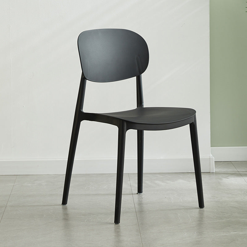 Glam Style Plastic Side Chair Matte Finish Open Back Dining Chair for Home Black 1 Piece Clearhalo ' kitchen&dining_furn' 'Dining Chairs' 'Dining Tables & Seating' 'dining_chair' 'furn' 'furn_dining_chair' 'Furniture' 'furniture_dining_chair' 'Kitchen & Dining Furniture' 'kitchen' 3575704