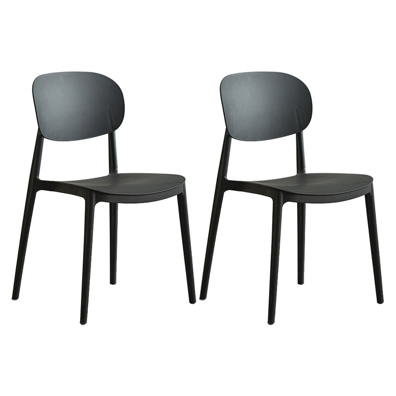 Glam Style Plastic Side Chair Matte Finish Open Back Dining Chair for Home Black 2 Piece Set Clearhalo ' kitchen&dining_furn' 'Dining Chairs' 'Dining Tables & Seating' 'dining_chair' 'furn' 'furn_dining_chair' 'Furniture' 'furniture_dining_chair' 'Kitchen & Dining Furniture' 'kitchen' 3575705