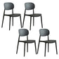 Glam Style Plastic Side Chair Matte Finish Open Back Dining Chair for Home Black 4 Piece Set Clearhalo ' kitchen&dining_furn' 'Dining Chairs' 'Dining Tables & Seating' 'dining_chair' 'furn' 'furn_dining_chair' 'Furniture' 'furniture_dining_chair' 'Kitchen & Dining Furniture' 'kitchen' 3575706