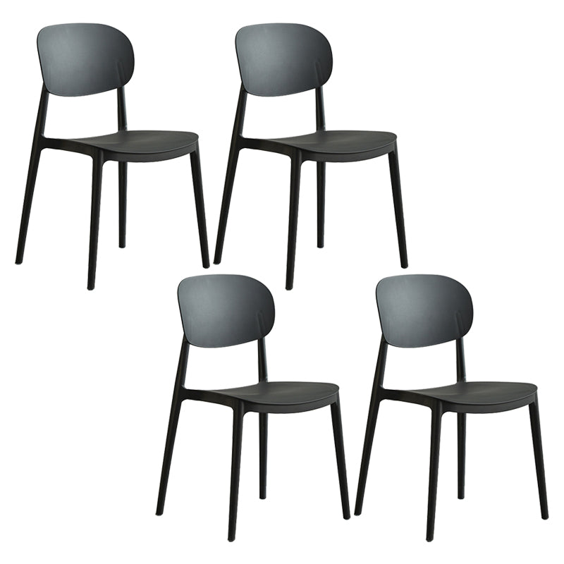 Glam Style Plastic Side Chair Matte Finish Open Back Dining Chair for Home Black 4 Piece Set Clearhalo ' kitchen&dining_furn' 'Dining Chairs' 'Dining Tables & Seating' 'dining_chair' 'furn' 'furn_dining_chair' 'Furniture' 'furniture_dining_chair' 'Kitchen & Dining Furniture' 'kitchen' 3575706