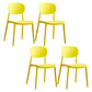 Glam Style Plastic Side Chair Matte Finish Open Back Dining Chair for Home Yellow 4 Piece Set Clearhalo ' kitchen&dining_furn' 'Dining Chairs' 'Dining Tables & Seating' 'dining_chair' 'furn' 'furn_dining_chair' 'Furniture' 'furniture_dining_chair' 'Kitchen & Dining Furniture' 'kitchen' 3575709