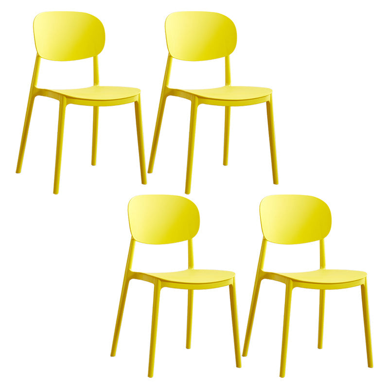 Glam Style Plastic Side Chair Matte Finish Open Back Dining Chair for Home Yellow 4 Piece Set Clearhalo ' kitchen&dining_furn' 'Dining Chairs' 'Dining Tables & Seating' 'dining_chair' 'furn' 'furn_dining_chair' 'Furniture' 'furniture_dining_chair' 'Kitchen & Dining Furniture' 'kitchen' 3575709