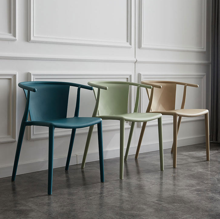 Multicolor Plastic Dining Armchair Contemporary Style Chair for Dining Room Clearhalo ' kitchen&dining_furn' 'Dining Chairs' 'Dining Tables & Seating' 'dining_chair' 'furn' 'furn_dining_chair' 'Furniture' 'furniture_dining_chair' 'Kitchen & Dining Furniture' 'kitchen' 3575710