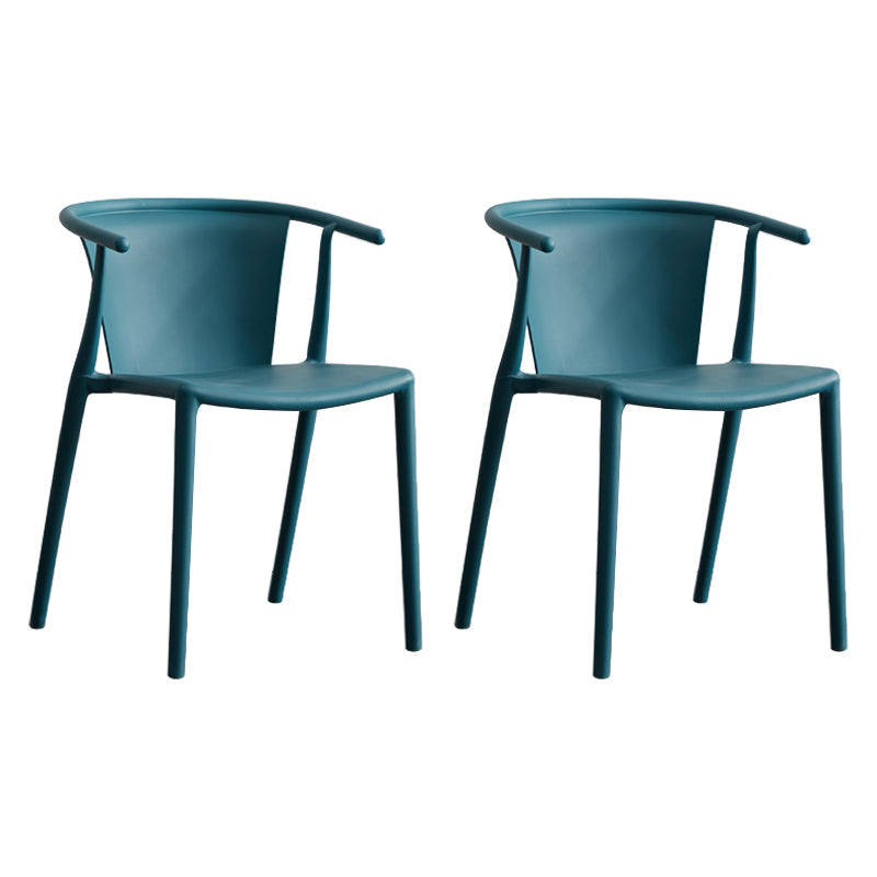 Multicolor Plastic Dining Armchair Contemporary Style Chair for Dining Room Blue 2 Piece Set Clearhalo ' kitchen&dining_furn' 'Dining Chairs' 'Dining Tables & Seating' 'dining_chair' 'furn' 'furn_dining_chair' 'Furniture' 'furniture_dining_chair' 'Kitchen & Dining Furniture' 'kitchen' 3575713