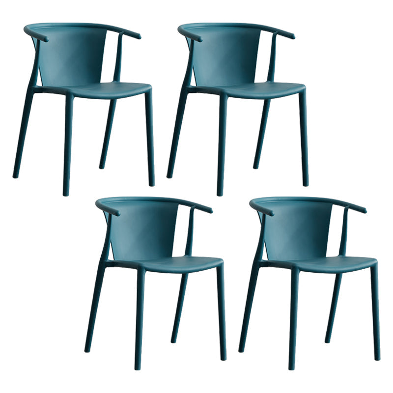 Multicolor Plastic Dining Armchair Contemporary Style Chair for Dining Room Blue 4 Piece Set Clearhalo ' kitchen&dining_furn' 'Dining Chairs' 'Dining Tables & Seating' 'dining_chair' 'furn' 'furn_dining_chair' 'Furniture' 'furniture_dining_chair' 'Kitchen & Dining Furniture' 'kitchen' 3575715