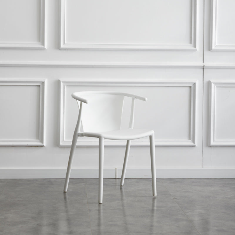 Multicolor Plastic Dining Armchair Contemporary Style Chair for Dining Room White 1 Piece Clearhalo ' kitchen&dining_furn' 'Dining Chairs' 'Dining Tables & Seating' 'dining_chair' 'furn' 'furn_dining_chair' 'Furniture' 'furniture_dining_chair' 'Kitchen & Dining Furniture' 'kitchen' 3575716