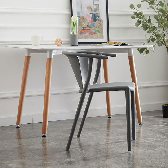 Multicolor Plastic Dining Armchair Contemporary Style Chair for Dining Room Clearhalo ' kitchen&dining_furn' 'Dining Chairs' 'Dining Tables & Seating' 'dining_chair' 'furn' 'furn_dining_chair' 'Furniture' 'furniture_dining_chair' 'Kitchen & Dining Furniture' 'kitchen' 3575717