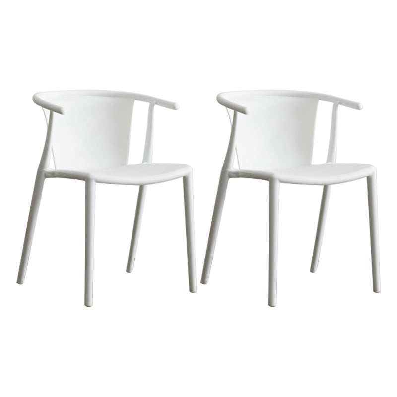 Multicolor Plastic Dining Armchair Contemporary Style Chair for Dining Room White 2 Piece Set Clearhalo ' kitchen&dining_furn' 'Dining Chairs' 'Dining Tables & Seating' 'dining_chair' 'furn' 'furn_dining_chair' 'Furniture' 'furniture_dining_chair' 'Kitchen & Dining Furniture' 'kitchen' 3575718