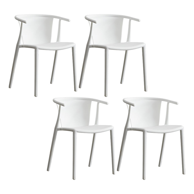 Multicolor Plastic Dining Armchair Contemporary Style Chair for Dining Room White 4 Piece Set Clearhalo ' kitchen&dining_furn' 'Dining Chairs' 'Dining Tables & Seating' 'dining_chair' 'furn' 'furn_dining_chair' 'Furniture' 'furniture_dining_chair' 'Kitchen & Dining Furniture' 'kitchen' 3575720