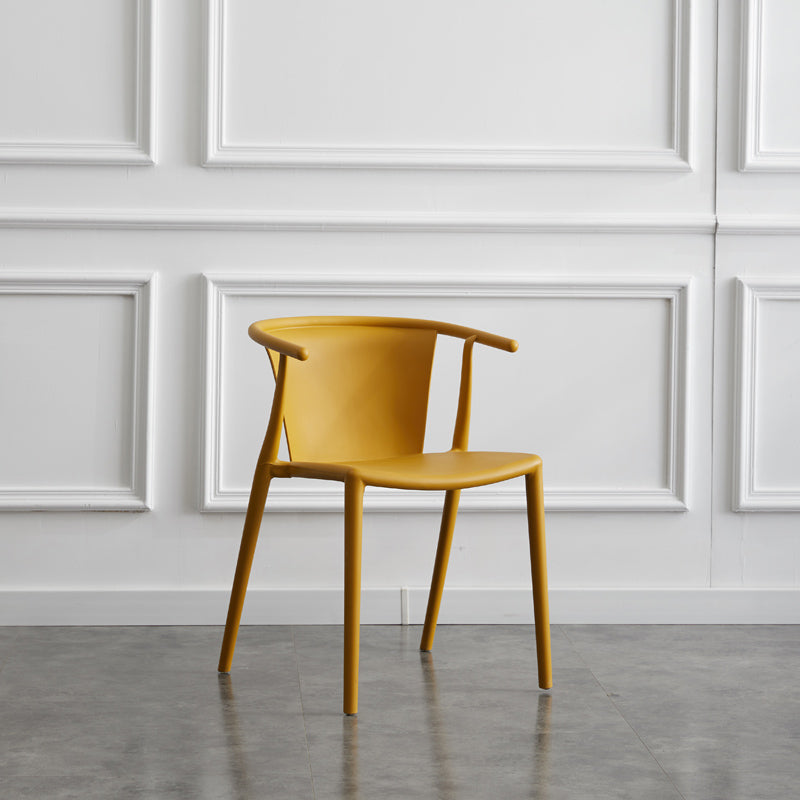 Multicolor Plastic Dining Armchair Contemporary Style Chair for Dining Room Yellow 1 Piece Clearhalo ' kitchen&dining_furn' 'Dining Chairs' 'Dining Tables & Seating' 'dining_chair' 'furn' 'furn_dining_chair' 'Furniture' 'furniture_dining_chair' 'Kitchen & Dining Furniture' 'kitchen' 3575722
