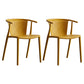 Multicolor Plastic Dining Armchair Contemporary Style Chair for Dining Room Yellow 2 Piece Set Clearhalo ' kitchen&dining_furn' 'Dining Chairs' 'Dining Tables & Seating' 'dining_chair' 'furn' 'furn_dining_chair' 'Furniture' 'furniture_dining_chair' 'Kitchen & Dining Furniture' 'kitchen' 3575724