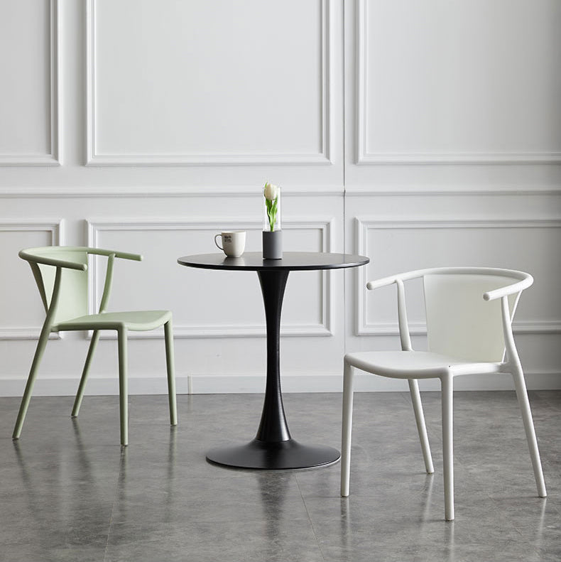 Multicolor Plastic Dining Armchair Contemporary Style Chair for Dining Room Clearhalo ' kitchen&dining_furn' 'Dining Chairs' 'Dining Tables & Seating' 'dining_chair' 'furn' 'furn_dining_chair' 'Furniture' 'furniture_dining_chair' 'Kitchen & Dining Furniture' 'kitchen' 3575727