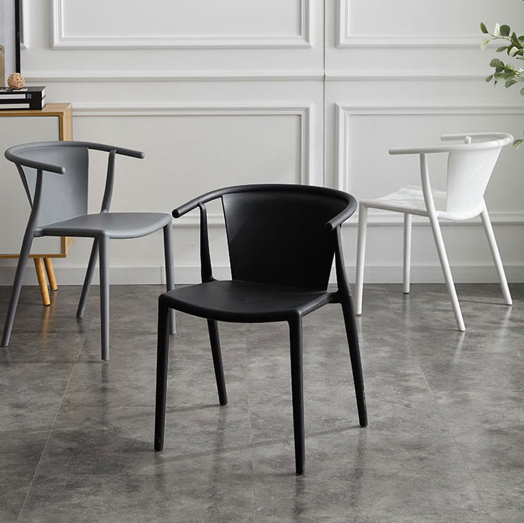 Multicolor Plastic Dining Armchair Contemporary Style Chair for Dining Room Clearhalo ' kitchen&dining_furn' 'Dining Chairs' 'Dining Tables & Seating' 'dining_chair' 'furn' 'furn_dining_chair' 'Furniture' 'furniture_dining_chair' 'Kitchen & Dining Furniture' 'kitchen' 3575728