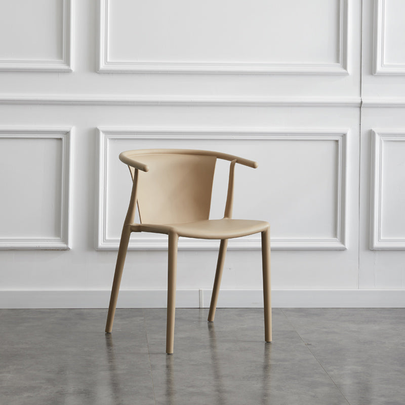 Multicolor Plastic Dining Armchair Contemporary Style Chair for Dining Room Off-White 1 Piece Clearhalo ' kitchen&dining_furn' 'Dining Chairs' 'Dining Tables & Seating' 'dining_chair' 'furn' 'furn_dining_chair' 'Furniture' 'furniture_dining_chair' 'Kitchen & Dining Furniture' 'kitchen' 3575729