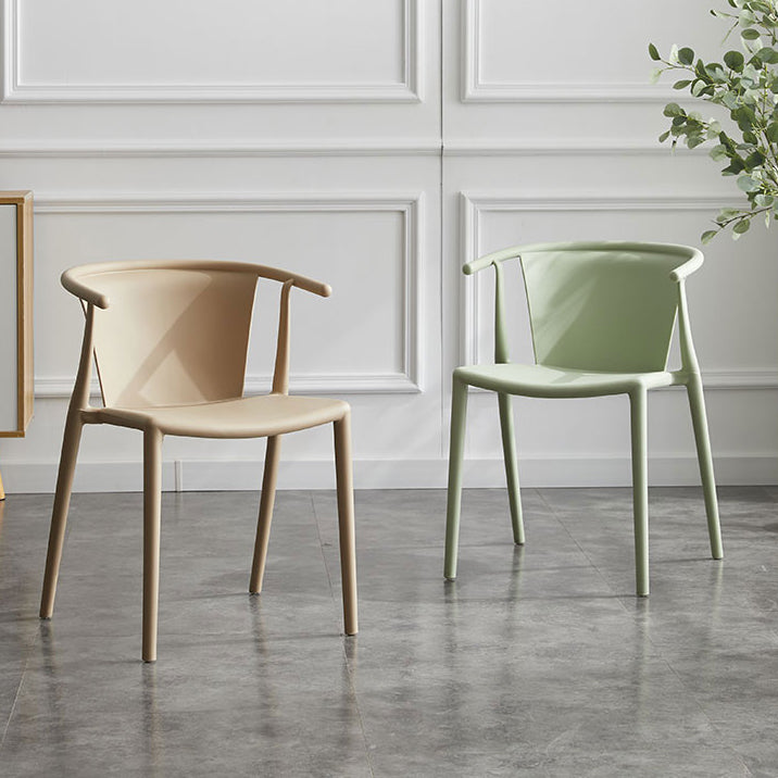 Multicolor Plastic Dining Armchair Contemporary Style Chair for Dining Room Clearhalo ' kitchen&dining_furn' 'Dining Chairs' 'Dining Tables & Seating' 'dining_chair' 'furn' 'furn_dining_chair' 'Furniture' 'furniture_dining_chair' 'Kitchen & Dining Furniture' 'kitchen' 3575730