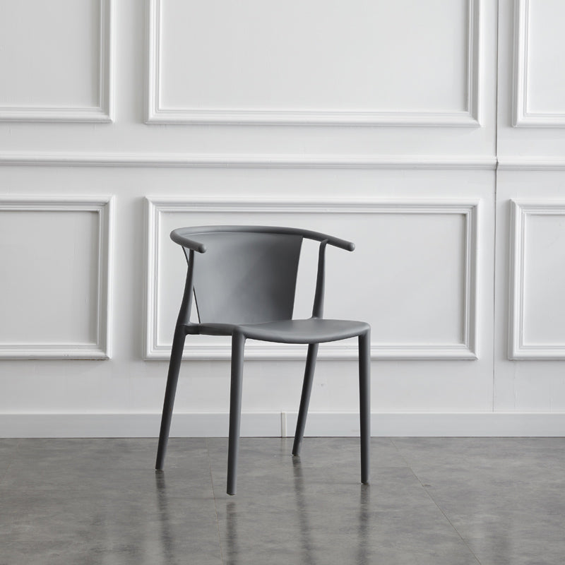Multicolor Plastic Dining Armchair Contemporary Style Chair for Dining Room Grey 1 Piece Clearhalo ' kitchen&dining_furn' 'Dining Chairs' 'Dining Tables & Seating' 'dining_chair' 'furn' 'furn_dining_chair' 'Furniture' 'furniture_dining_chair' 'Kitchen & Dining Furniture' 'kitchen' 3575733